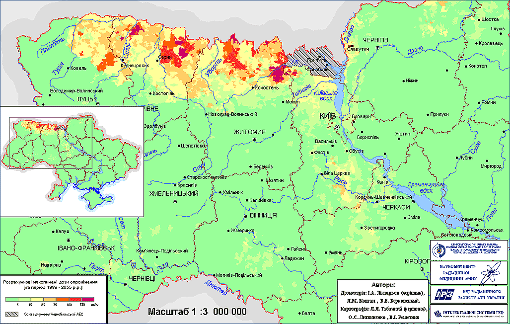 Карта чернобыля аэс